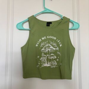 SHEIN Olive Graphic Tank Top